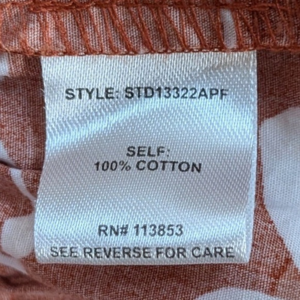 Sugarlips Rust Orange Floral Ruffle Mini Dress Cotton Large Boho Cottage Peasant - Picture 4 of 8